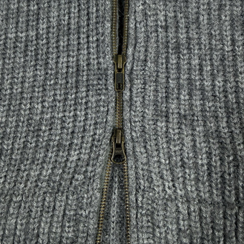 J. Crew Sweater Women's Medium Gray Full Zip Alpaca Wool Blend Cardigan - Picture 5 of 9